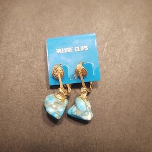 Turquoise and gold earrings